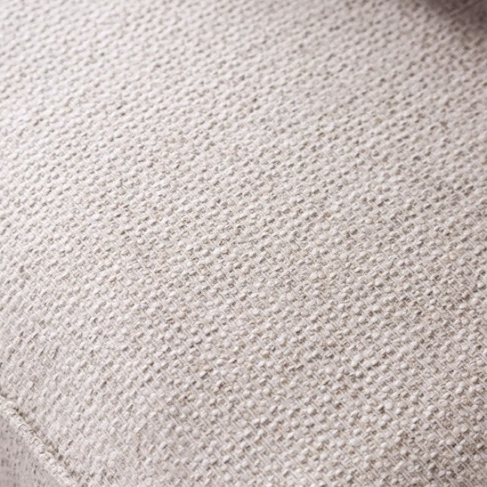 SM6090 2 pc Mossley ivory woven fabric sofa and love seat set english pleated arms and wooden bun feet