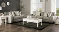 SM6091 2 pc Newry grey performance woven fabric sofa and love seat set wide track arms dog themed throw pillows