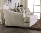 SM6092  2 pc Moorpark off white boucle fabric sofa and love seat set multi color throw pillows