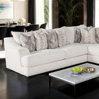 SM6092-SECT 3 pc Moorpark off white boucle fabric sectional sofa with wide sloped track arms