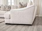 SM6092-SECT 3 pc Moorpark off white boucle fabric sectional sofa with wide sloped track arms