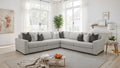 SM6093-SECT 3 pc Neron light grey fabric sectional sofa with wide sloped track arms