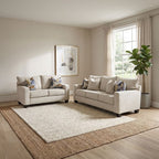 Harrow Linen Beige Fabric Sofa and Love Seat Set – SM6098-2PC