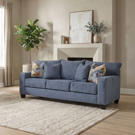 Thame Denim Blue Fabric Sofa and Love Seat Set – SM6099-2PC