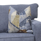 Thame Denim Blue Fabric Sofa and Love Seat Set – SM6099-2PC