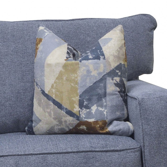 Thame Denim Blue Fabric Sofa and Love Seat Set – SM6099-2PC