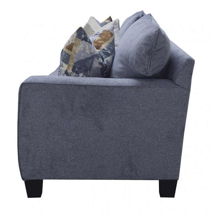 Thame Denim Blue Fabric Sofa and Love Seat Set – SM6099-2PC
