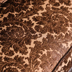 SM6404 2 pc elpis brown fabric traditional sofa and love seat set with dark cherry wood trim