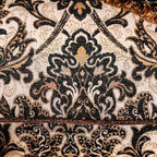 SM6405 2 pc Jamael tan/brown/silver fabric wood trim traditional sofa and love seat set