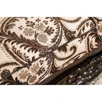 SM6416 2 pc Quirino light brown dark brown traditional sofa and love seat set with carved wood accents