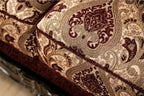 SM6433  Sofa 0nly Matteo burgundy chenille dark walnut wood trim traditional sofa