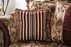 SM6433  Sofa 0nly Matteo burgundy chenille dark walnut wood trim traditional sofa