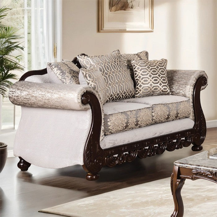 Catalonia Beige Fabric Traditional Sofa and Love Seat Set – SM6451