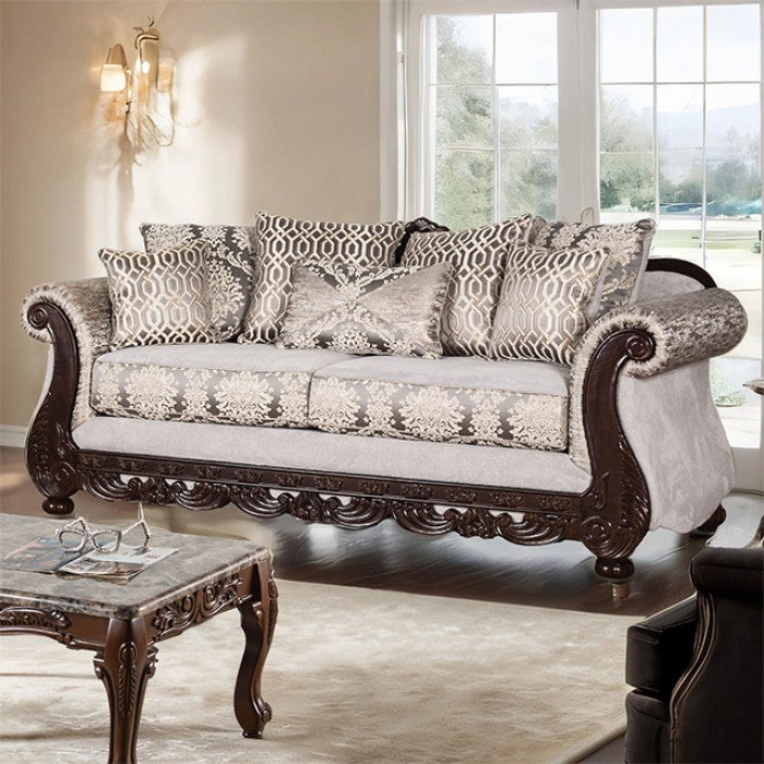Catalonia Beige Fabric Traditional Sofa and Love Seat Set – SM6451