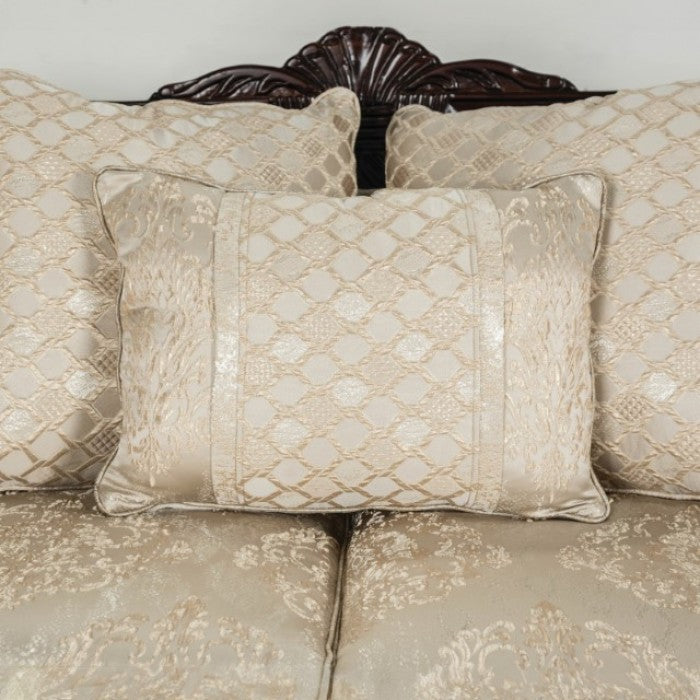 Huelva Beige Fabric Traditional Sofa and Love Seat Set – SM6452