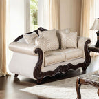 Huelva Beige Fabric Traditional Sofa and Love Seat Set – SM6452