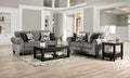 SM7750 2 pc Rosdorf park delgada graphite chenille fabric sofa and love seat set rounded arms