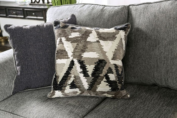 SM7750 2 pc Rosdorf park delgada graphite chenille fabric sofa and love seat set rounded arms