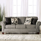 SM7750 2 pc Rosdorf park delgada graphite chenille fabric sofa and love seat set rounded arms