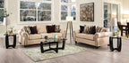SM8008 2 pc Rosdorf park myra kailyn sand chenille fabric sofa and love seat set