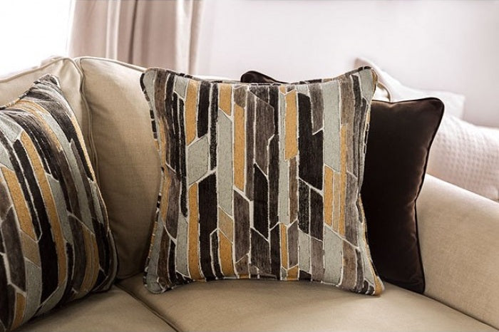 SM8008 2 pc Rosdorf park myra kailyn sand chenille fabric sofa and love seat set