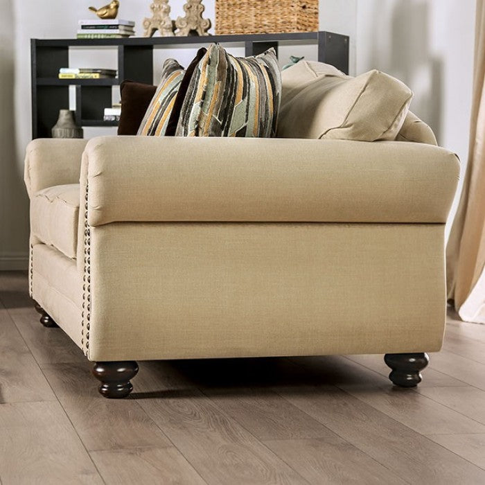 SM8008 2 pc Rosdorf park myra kailyn sand chenille fabric sofa and love seat set
