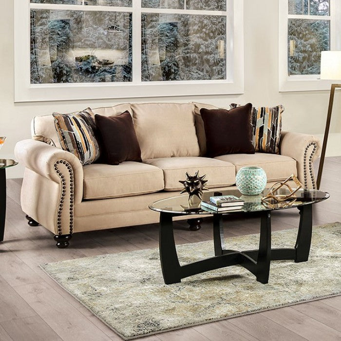 SM8008 2 pc Rosdorf park myra kailyn sand chenille fabric sofa and love seat set