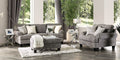 SM8012 2 pc Canora grey pierpont gray burlap weave fabric sofa and chair and a half set