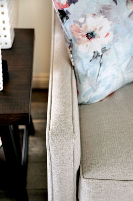 SM8014 2 pc Rosdorf park myra nadene ivory chenille fabric sofa and love seat set