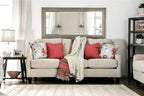 SM8014 2 pc Rosdorf park myra nadene ivory chenille fabric sofa and love seat set