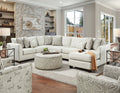 SM8188 3 pc Rosdorf park pocklington ivory chenille fabric sectional sofa with chaise
