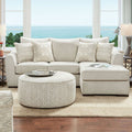SM8192 2 pc Canora grey saltney ivory chenille fabric sectional sofa with chaise