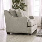 SM8193 2 pc A&J homes studio stephney grey linen like fabric sofa and love seat set sloped arms