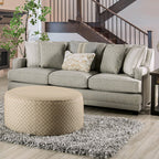 SM8193 2 pc A&J homes studio stephney grey linen like fabric sofa and love seat set sloped arms