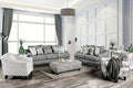 SM8330 2 pc Charlton home verne bluish grey linene like fabric sofa and love seat set