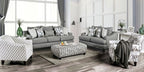 SM8330 2 pc Charlton home verne bluish grey linene like fabric sofa and love seat set