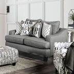 SM8330 2 pc Charlton home verne bluish grey linene like fabric sofa and love seat set