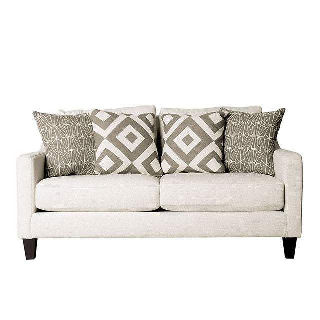SM8563 2 pc parker ivory premium fabric contemporary style sofa and love seat set