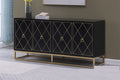 Best Master T1943BK Everly quinn schaible black high gloss finish wood and gold metal accents sideboard server cabinet