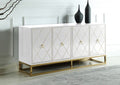 Best Master T1943WH Everly quinn schaible white high gloss finish wood and gold metal accents sideboard server cabinet