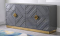 Best Master T1946GY Everly quinn wantaugh grey with gold accents high gloss finish wood sideboard server cabinet