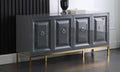 Best Master T1949GY Everly quinn wampler grey high gloss finish wood and gold metal accents sideboard server cabinet