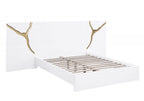 Best Master T2033 5 pc Marlin high gloss white finish wood with gold vein accents modern style queen bed set