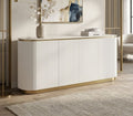 Best Master White and Gold Faux Marble Top Sideboard Server Cabinet – T5000