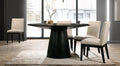 Terra 5 PC 5 pc Charlton home Terra ebony black finish wood 59" round dining table set