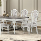 TM3050WH-7PC 7 pc August grove rustic antique white finish wood dining table set