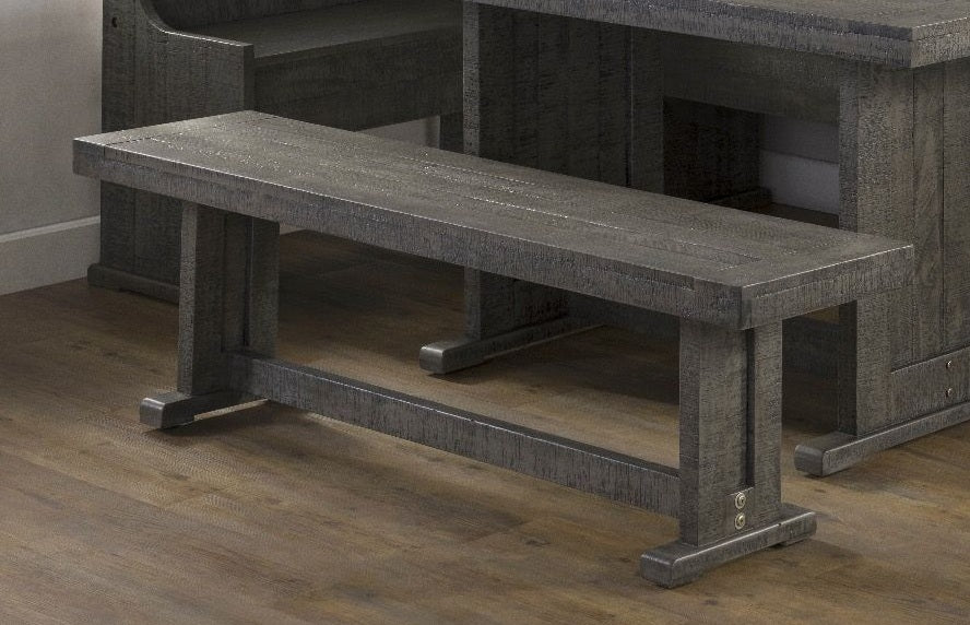 VH-1890 5 pc grey distressed finish wood solid pine breakfast nook table and benches caroleen loon peak