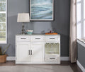 VH-6054 Gracie oaks Lido bay two tone natural and off white finish wood buffet sideboard wine cabinet server