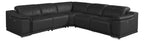 Global United 9762BK-5PC 5 pc DivanItalia black italian leather power reclining sectional sofa adjustable headrests
