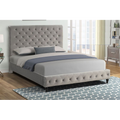 Best Master Grey Velvet Tufted Eastern King Bed Frame – YY132-GY